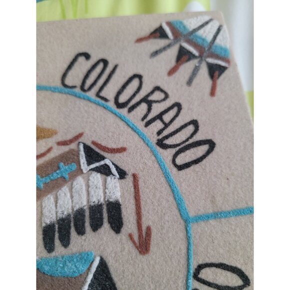 Native American Navajo Sand Painting Four Corners Signed 8x8 - Picture 6 of 9